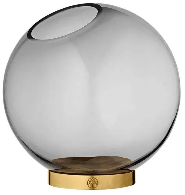 Globe Vaso w/Stand Ø21xH21 Black/Gold- AYTM