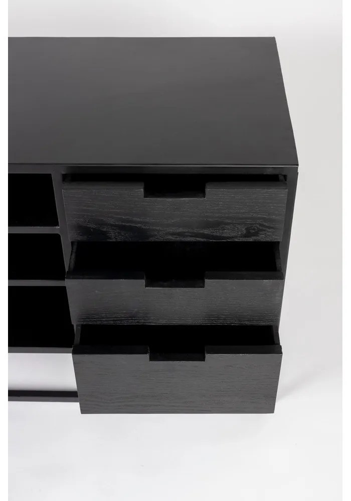 Tavolo TV in rattan nero 38x55 cm Guuji - White Label