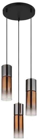 Globo 21000-3HG - Lampadario a sospensione con filo ANNIKA 3xE27/25W/230V nero/rame