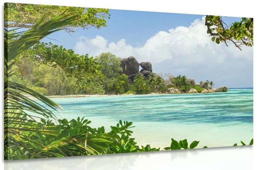 Quadro su tela – Spiaggia meravigliosa sull'isola di La Digue