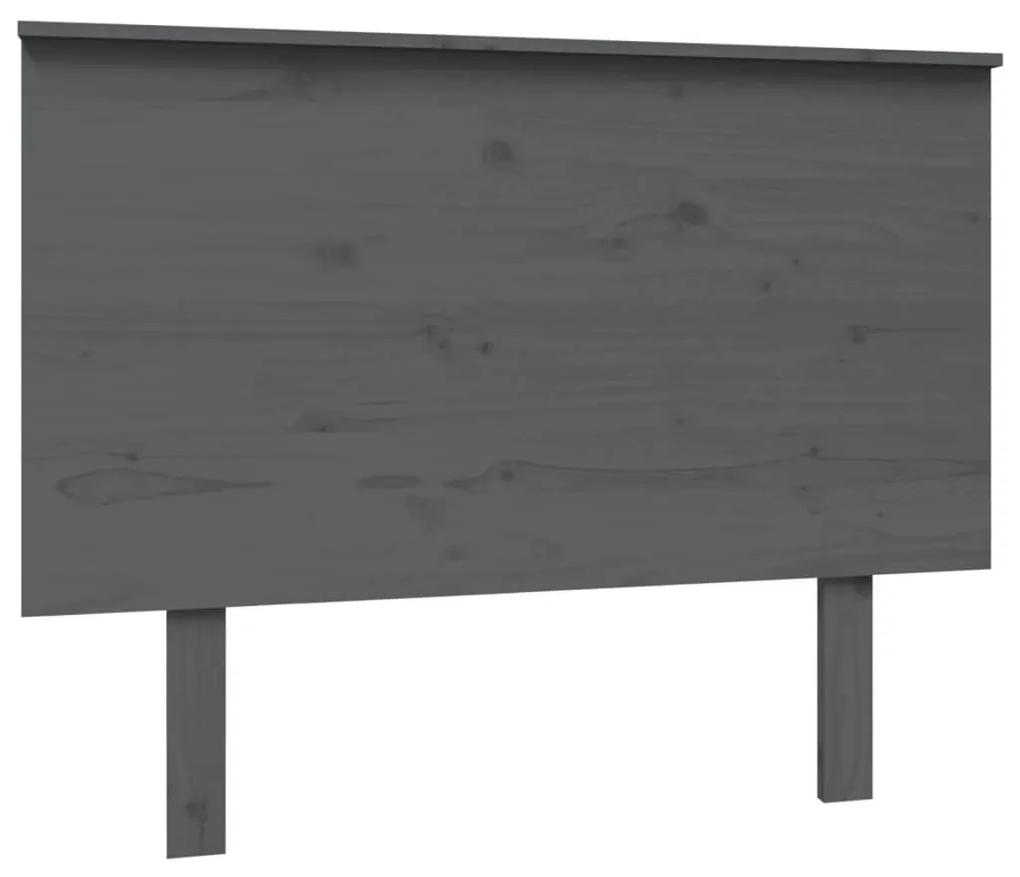 Testiera per letto grigia 104x6x82,5 cm legno massello di pino