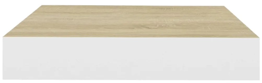 Mensola a parete rovere e bianca 23x23,5x3,8 cm in mdf