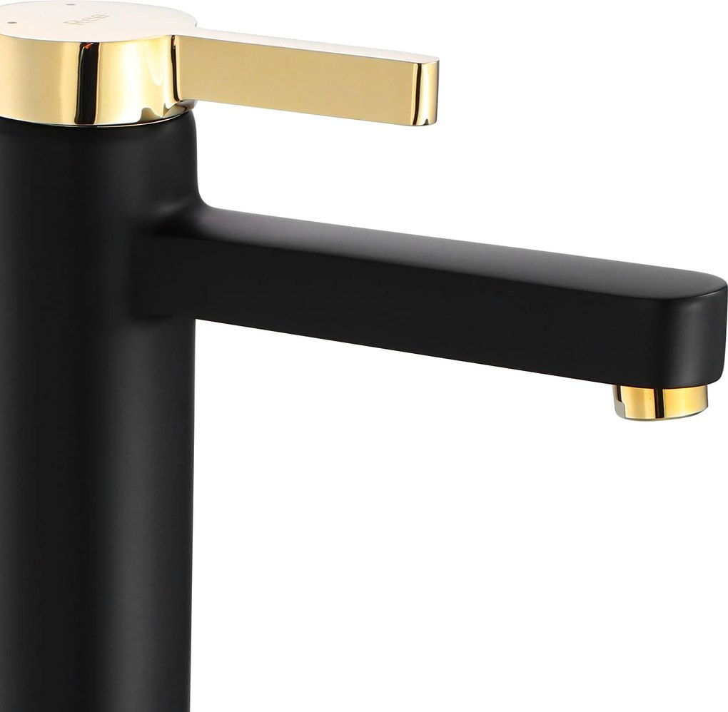 Rubinetto da lavabo Rea Polo Black Gold High