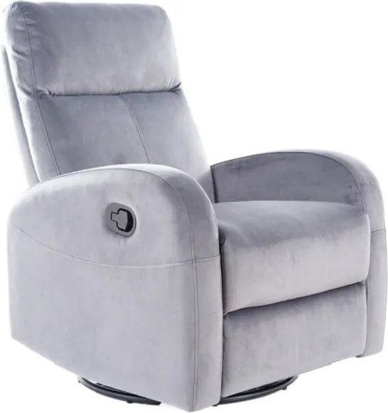 Poltrona reclinabile Olimp in velluto grigio - Blu14
