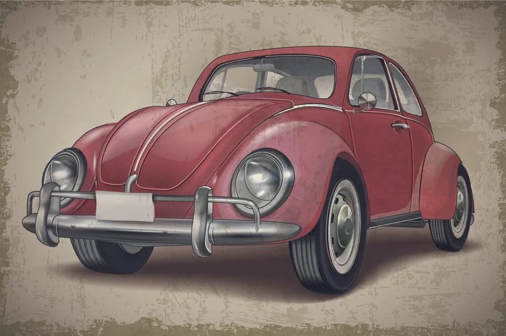 Carta da parati autoadesiva – Auto d'epoca rossa
