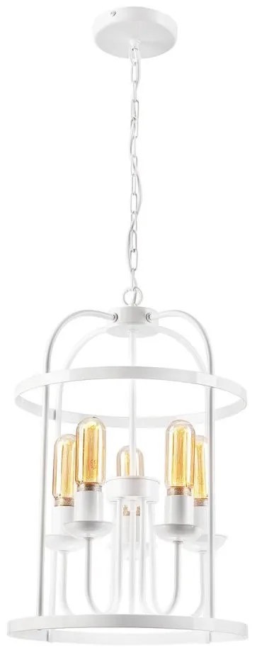Lampadario a sospensione con catena CONSTANTINE 5xE27/60W/230V bianco