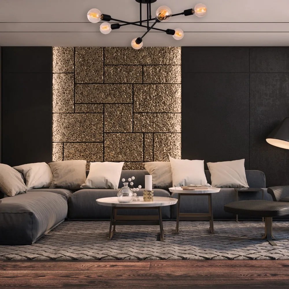 Plafoniera nera 64x64 cm Flower – Opviq lights