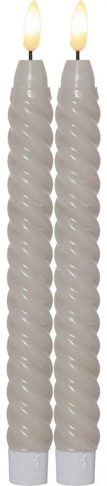 Set di 2 candele LED in cera beige, altezza 25 cm Flamme Swirl Antique - Star Trading