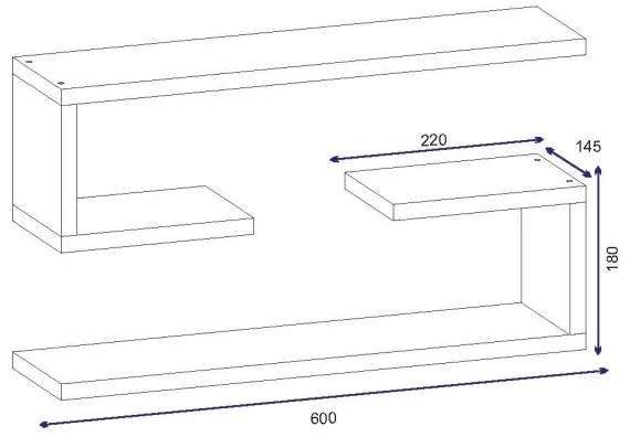 SET 2x Mensola JENIKA bianca