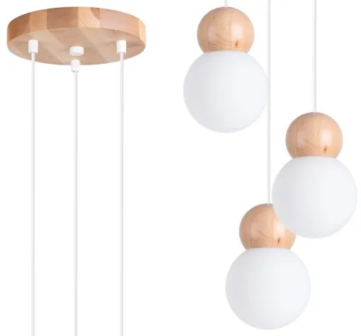 Sollux SL.1391 - Lampadario a sospensione con filo PEKKA 3xG9/8W/230V bianco