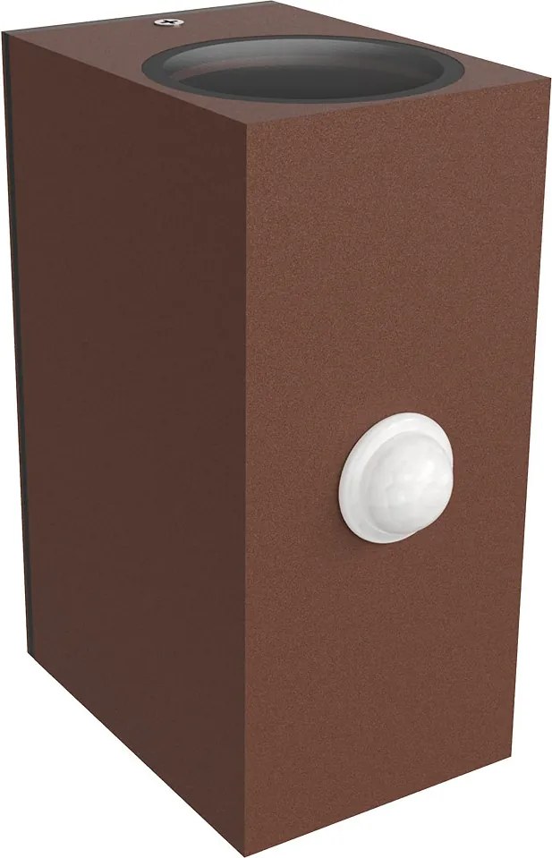 Applique GU10 con Sensore di Movimento IP65 Bidirezione - Corten