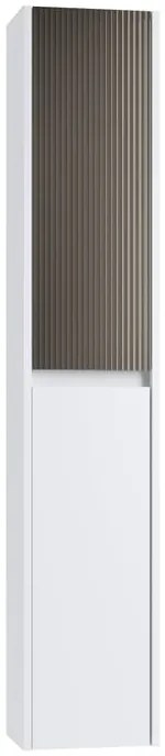 Colonna per mobile bagno Niwa 2 ante P 27 x L 30 x H 160 cm laccato opaco bianco con vetro grigio carbone