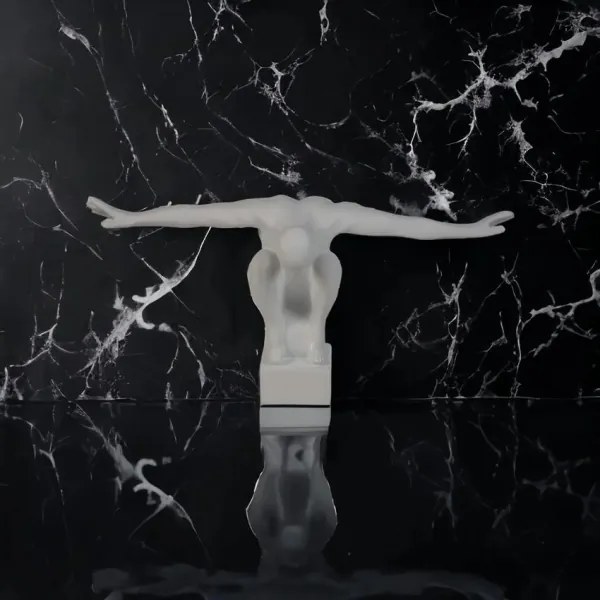 Decorazione da tavolo 19,5 x 16 x 38,5 cm resina/bianca