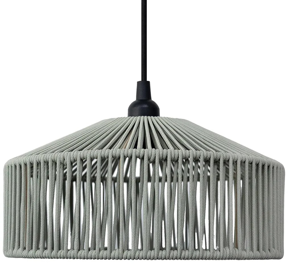 Lampada a sospensione bohémien corda verde IP44 - Calabardina