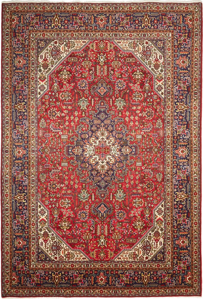 Tabriz Tappeto persiano 210 x 300 Blu (Iran) Annodato A Mano