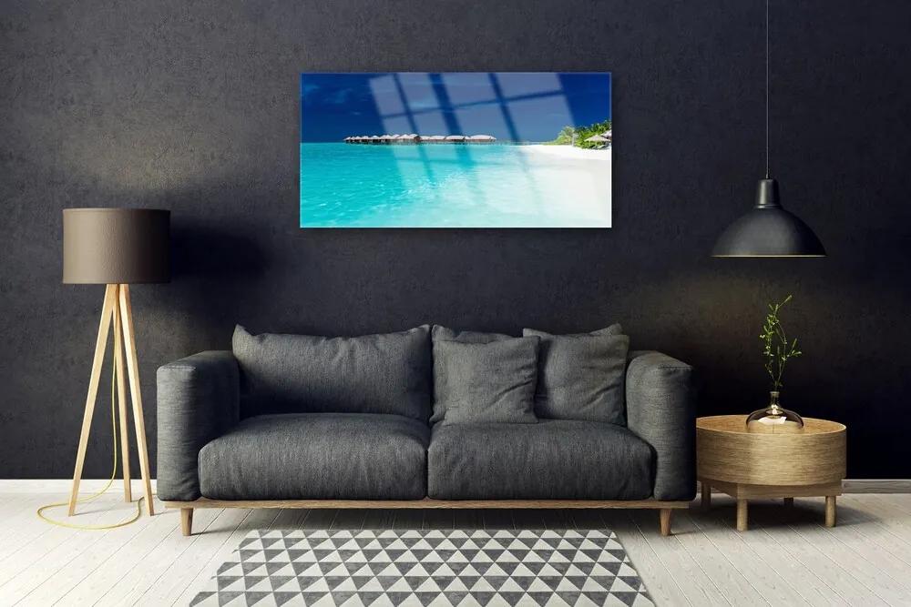 Quadro acrilico Paesaggio della spiaggia del mare 100x50 cm