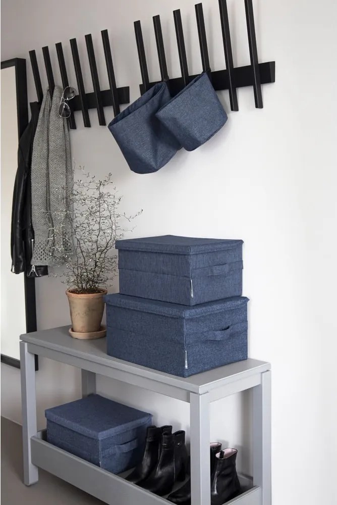 Scatola con coperchio blu in tessuto 35x26x19 cm Soft Storage – Bigso