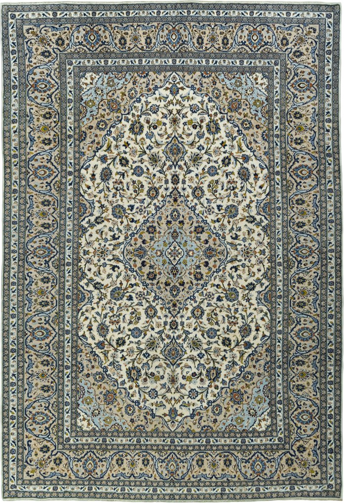 Kashan Tappeto 250 x 360 Beige (Iran) Annodato A Mano