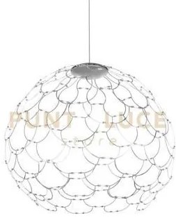 Lamoi lampadario a sospensione cromo grande d.80cm 3000k 11044lm 99w