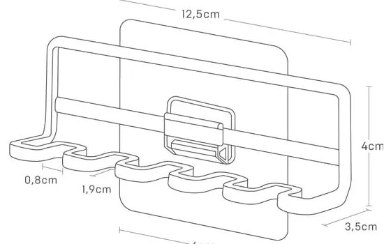 Portaspazzolini in metallo autoportante bianco Film Hook - YAMAZAKI
