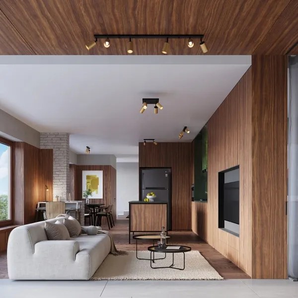 Sollux SL.1382 - Faretto da parete WINX 1xGU10/10W/230V nero/oro