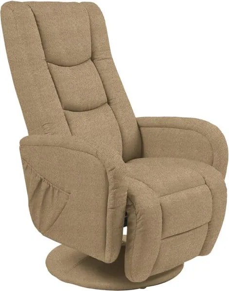 Poltrona Pulsar 2 reclinabile in tessuto beige con funzione massaggio - H106 cm