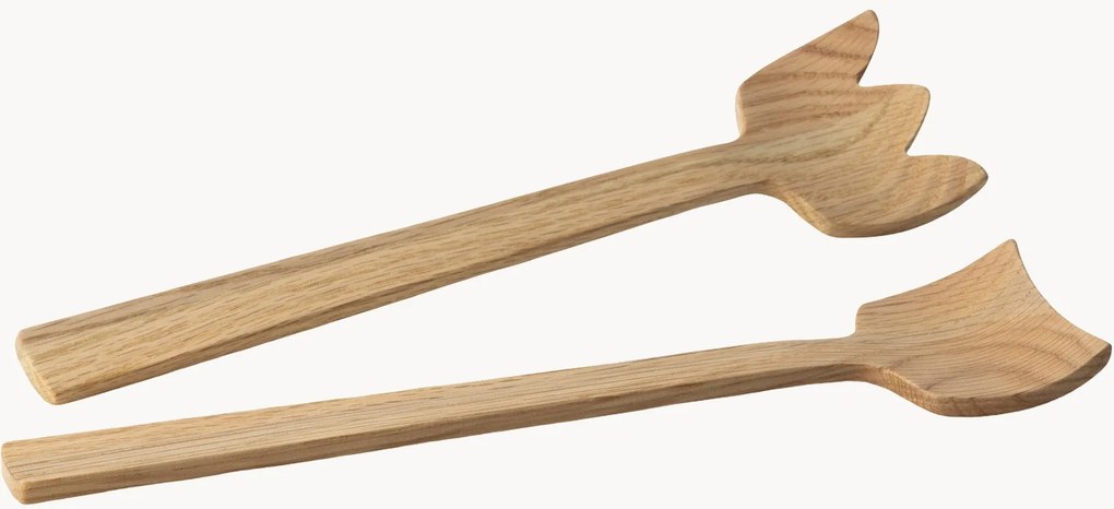 Set di 2 posate da insalata in legno di quercia Alessio