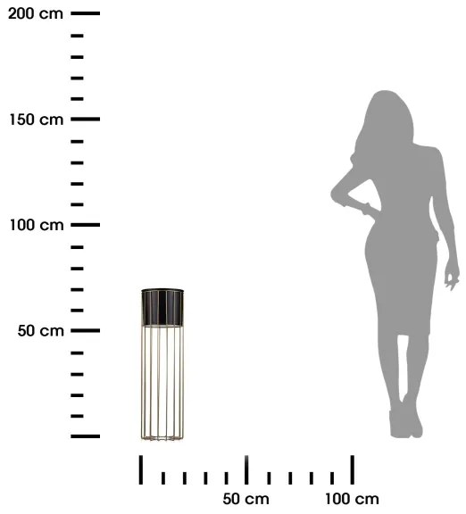 Vaso da fiori in metallo LOFT 70x20 cm oro/nero