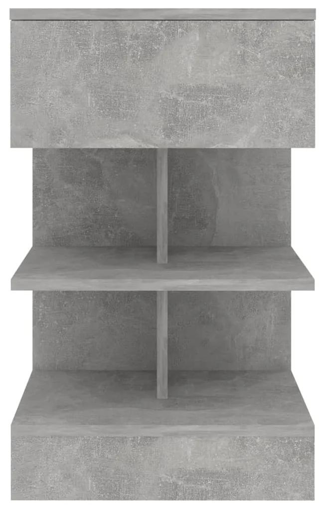 Comodino grigio cemento 40x35x65 cm in truciolato