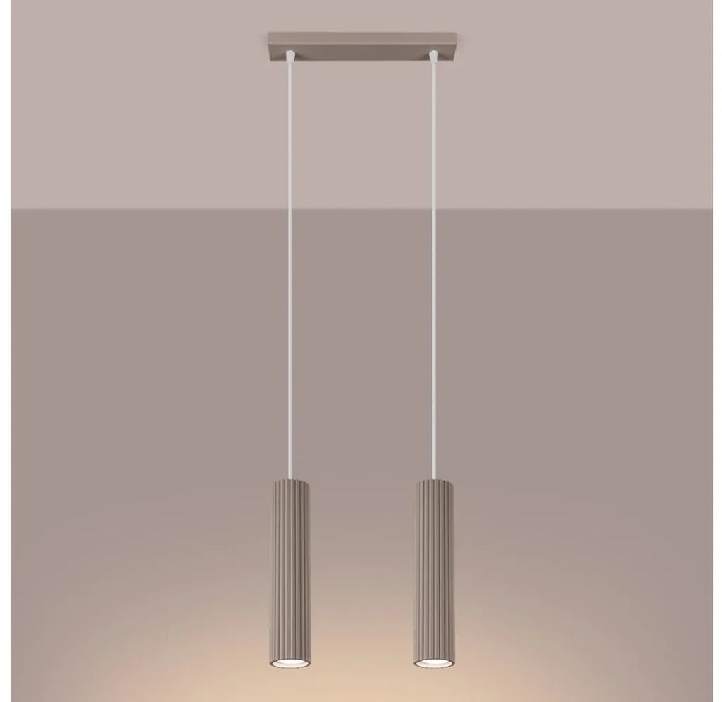 Brilagi - Lampadario a sospensione con filo CRESTO 2xGU10/10W/230V taupe