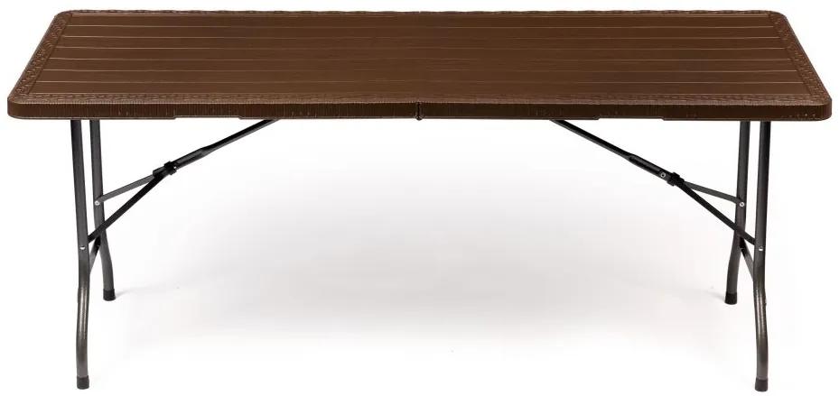 Tavolo da giardino pieghevole 180 cm - marrone con imitazione del legno