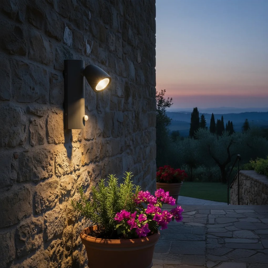 Applique da Esterno GU10 IP65 con Sensore Movimento AXIS - Grigia