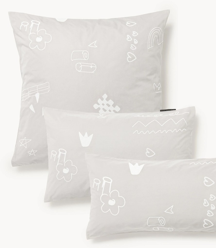 Westwing Crosby Studios, Federa in cotone con motivo ricamato Jouy