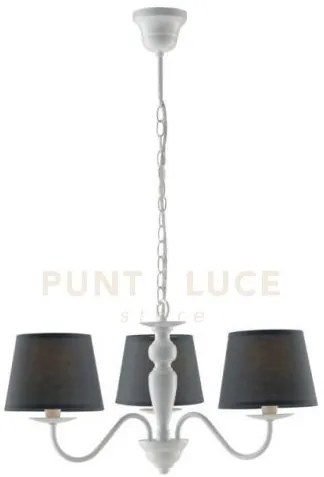 Lampadario favola bianco e grigio 3 luci attacco e14 56x100cm in me...