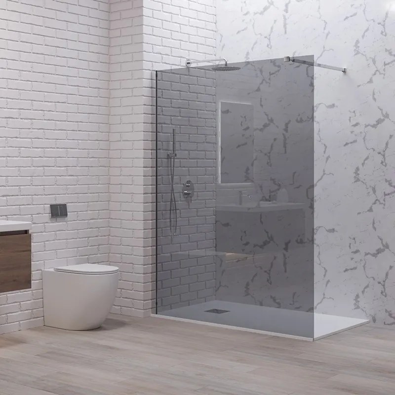 Doccia walkin 140 cm vetro fume profilo cromato | KW1000FC - KAMALU