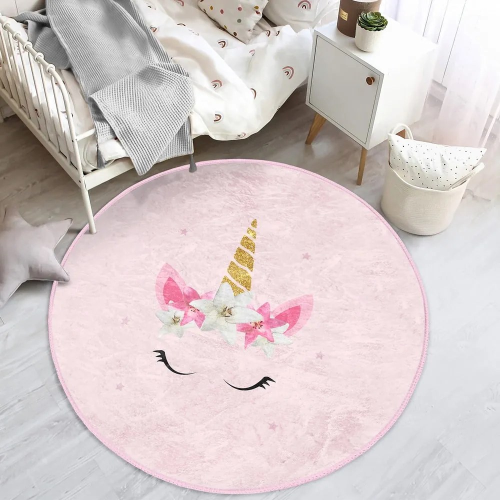 Tappeto rosa per bambini ø 120 cm Comfort - Mila Home