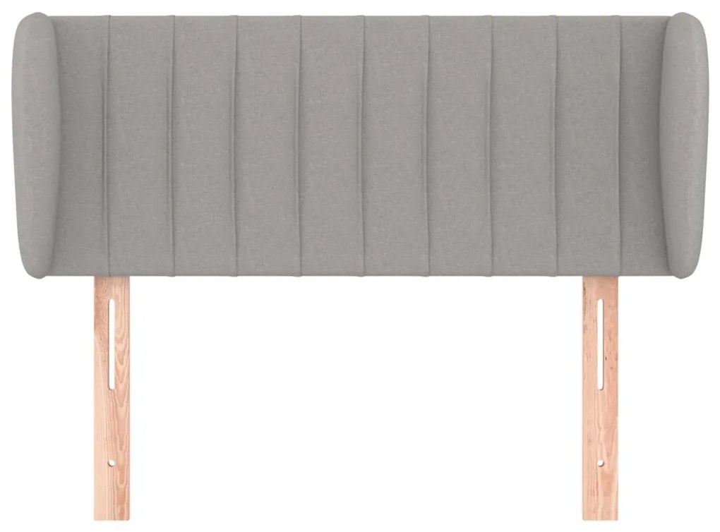 Testiera ad orecchio grigio chiaro 103x23x78/88 cm in tessuto