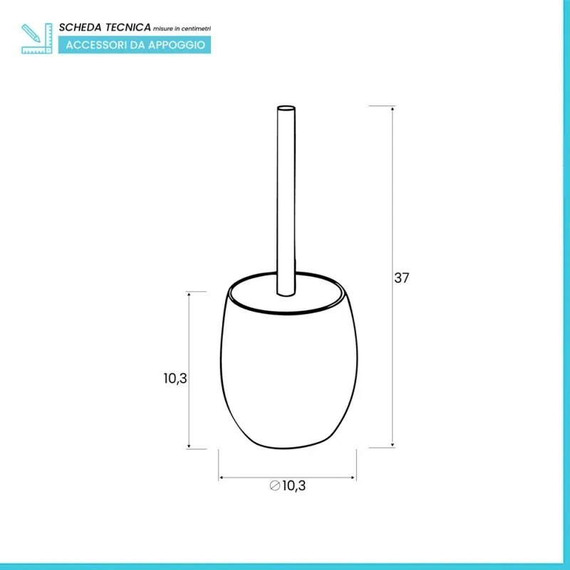 Portascopino Da Appoggio In Poliresina Sabbia Effetto Pietra Stone