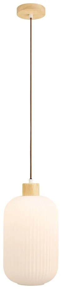 Lampadario bianco con paralume in vetro ø 20 cm Argalo – House Nordic