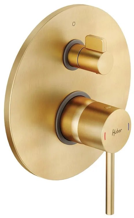Rubinetto per doccia getto laminare cristallino ad incasso monocomando TAYRONA oro satinato HUBER