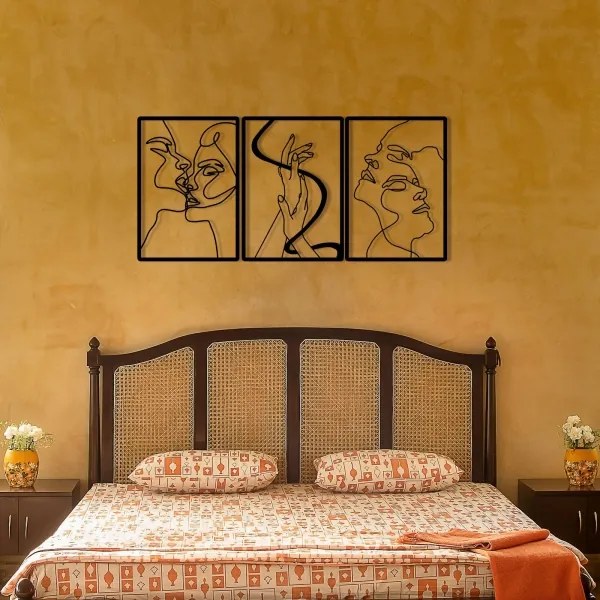 SET 3x Decorazione da muro 109x50 cm amore metallo