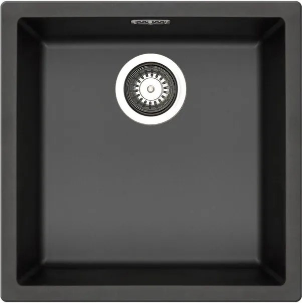 Lavello sottotop 1 vasca in fibra di vetro nero PYRAMIS Mistral L 40 x L 40 cm