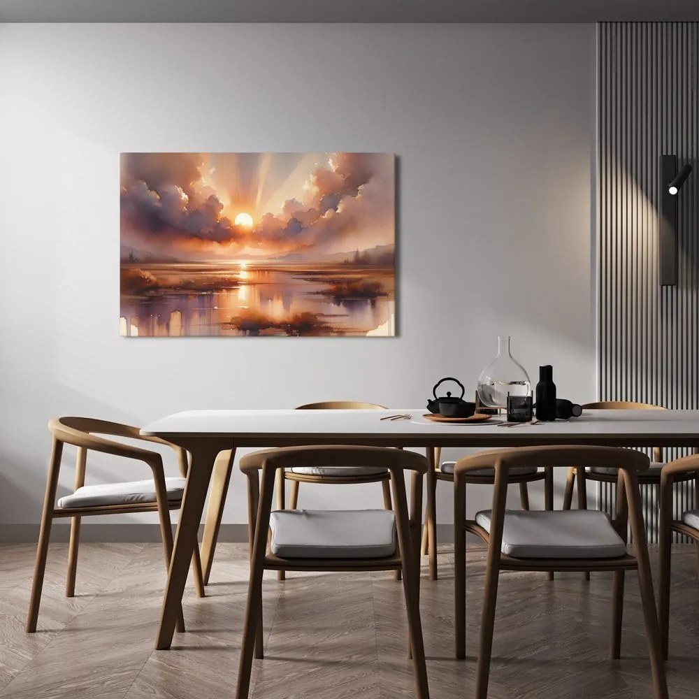 Quadro su tela – Tramonto sul paesaggio