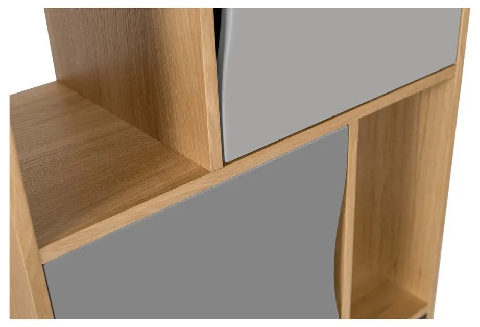 Libreria grigia in rovere 65x191 cm Avon - Woodman
