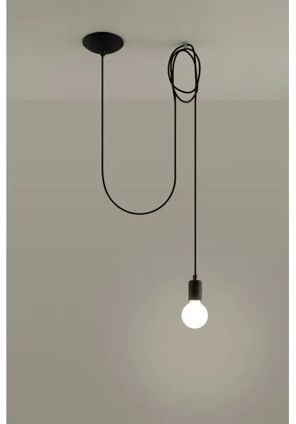 Sollux SL.0369 - Lampadario a sospensione con filo EDISON 1 1xE27/60W/230V ragno nero