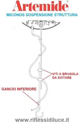 Artemide ricambio per Miconos sospensione gancio inferiore