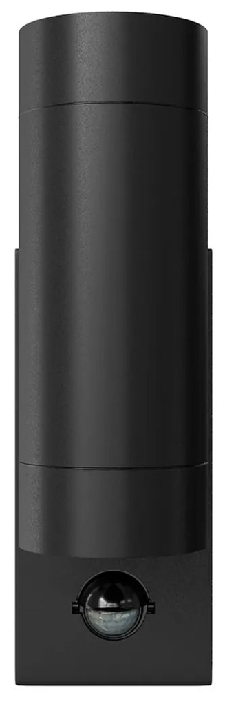 Applique Bidirezionale IP65 2xGU10 con sensore Movimento - Nera