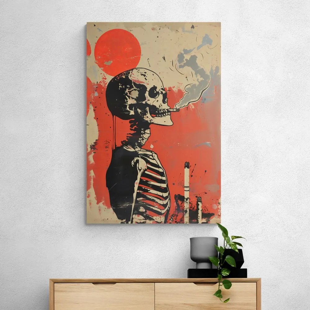 Quadro su tela – Japandi fumatore scheletro