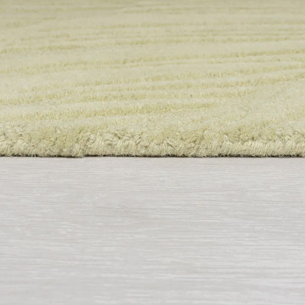 Tappeto rotondo in lana verde ø 160 cm Lino Leaf - Flair Rugs