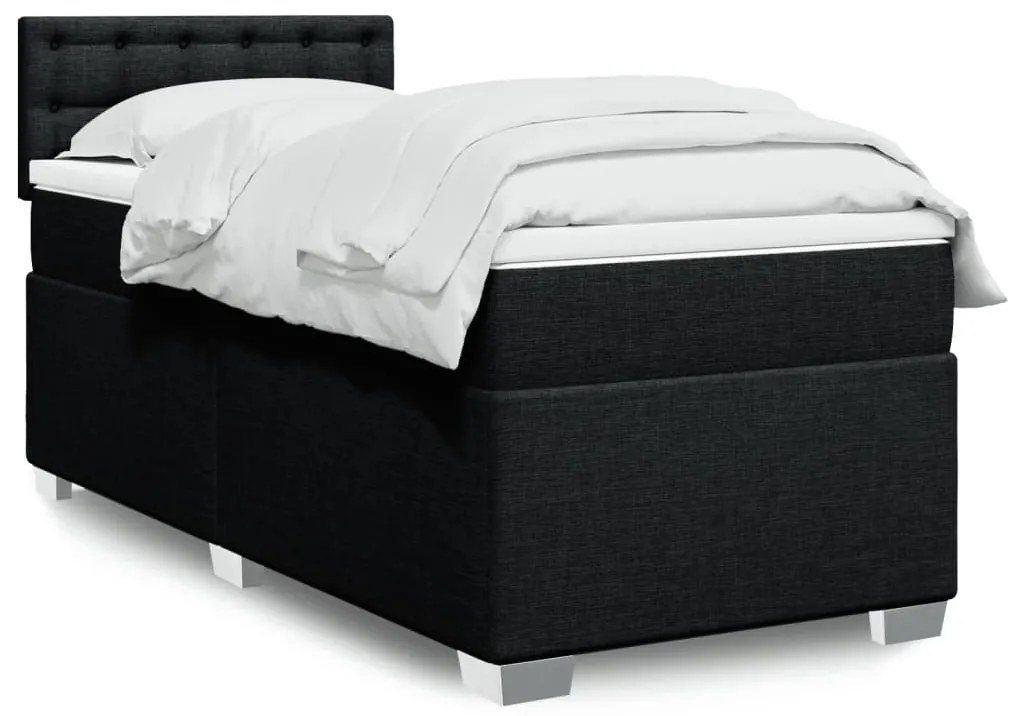 Giroletto A Molle Con Materasso Nero 100x200 Cm İn Tessuto /